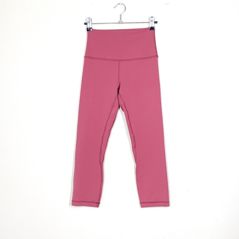 Lululemon Align Crop *21" Leggings sz 4 Plumful Nulu Pink W6AS8S Tight